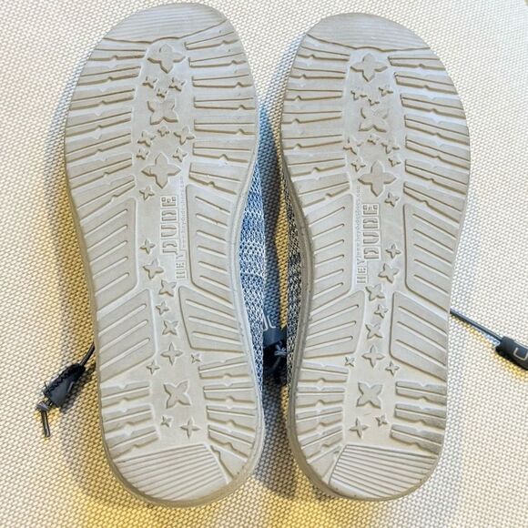 Hey Dude Wally Sox Slip On Deck Shoes In Mottled Steel Blue and Grey - Picture 11 of 12